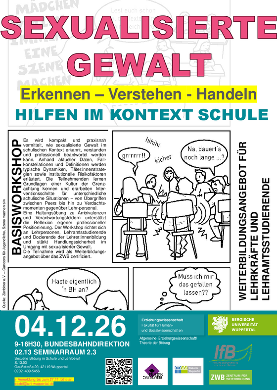 Ankündigung Workshop zu Sexualisierte Gewalt